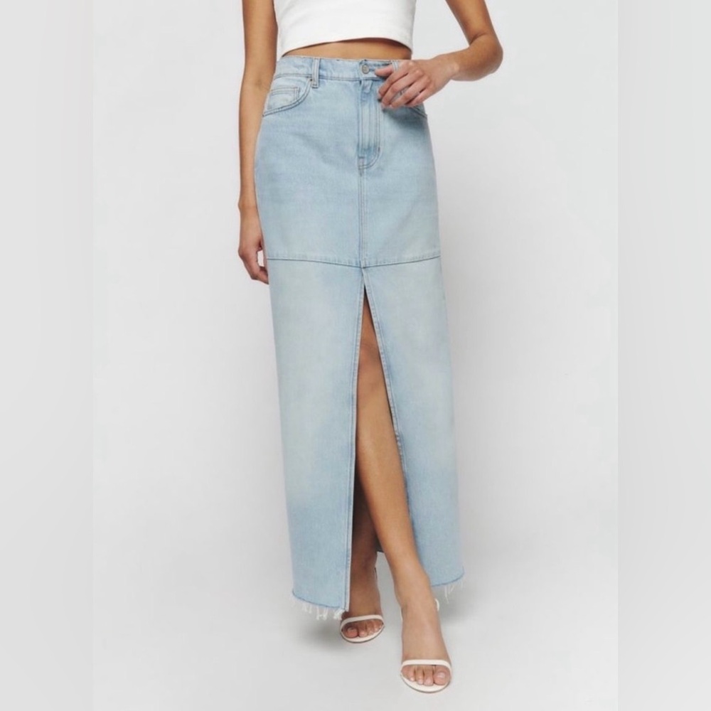 Reformation Tazz Denim Maxi Skirt